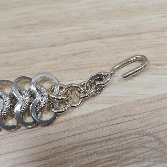 Vintage 60's Retro Silver Tone 15" Aluminum Link Chain Necklace Marked Germany - Picture 5 of 9